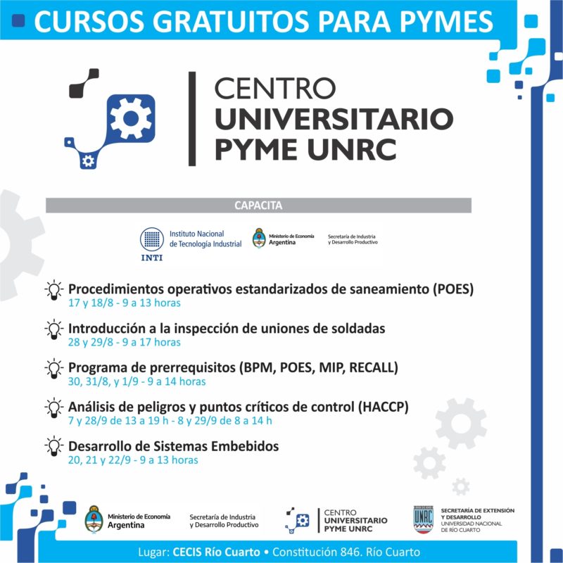 Capcitaciones gratuitas para pymes de Río Cuarto y la región